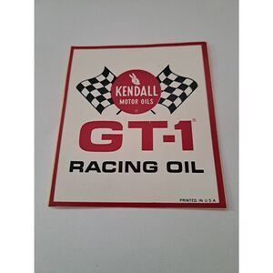 Vintage Original Kendall Motor Oil GT1 Racing Hot Rod Rat Rod Race Decal Sticker